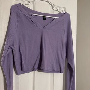 Wild Fable Lilac Long Sleeve Crop Top